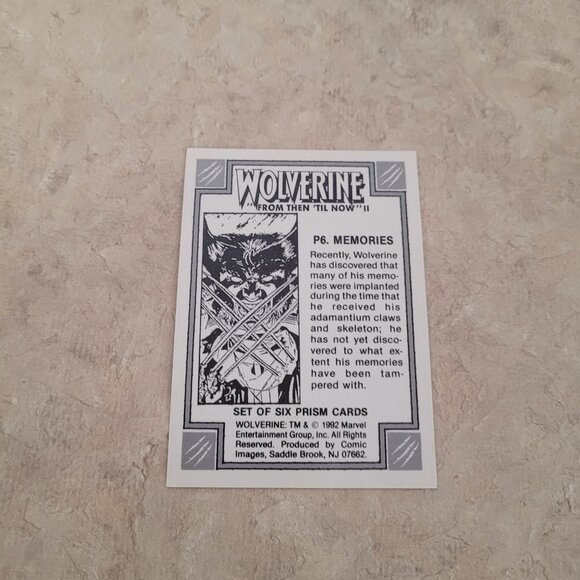 1992 Wolverine From Then Til Now II PRISM Trading Card P6 MEMORIES - Picture 2 of 2